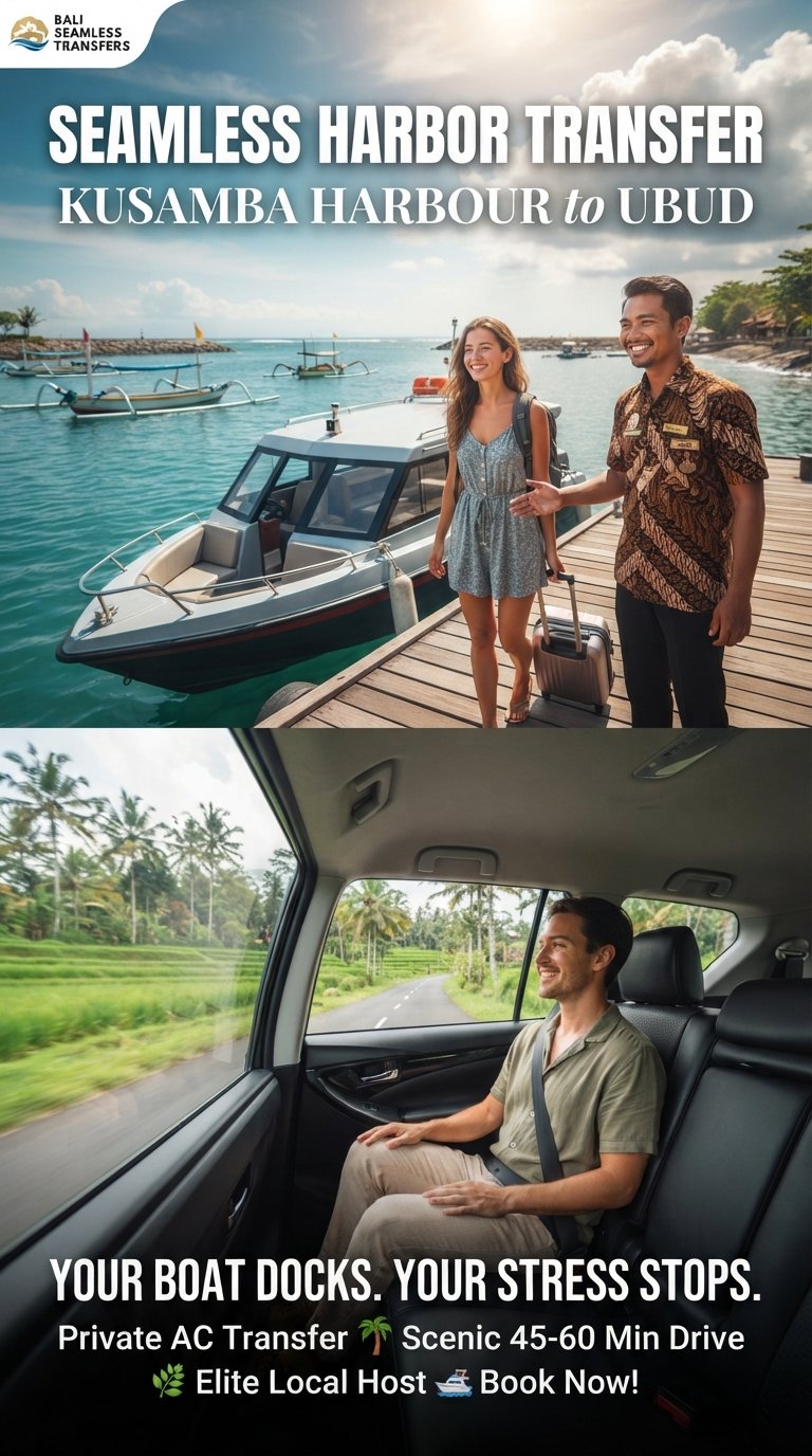 🚢 Private Harbor Transfer: Kusamba Harbour to Ubud Area around the world - Tour Vigator